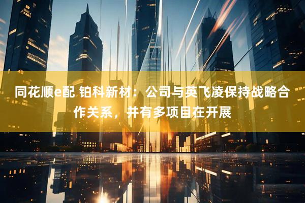 同花顺e配 铂科新材：公司与英飞凌保持战略合作关系，并有多项目在开展