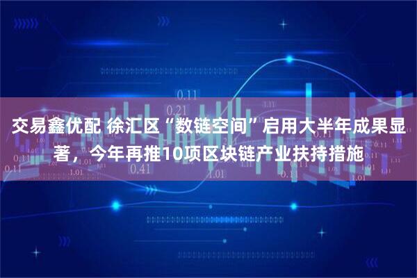 交易鑫优配 徐汇区“数链空间”启用大半年成果显著，今年再推10项区块链产业扶持措施